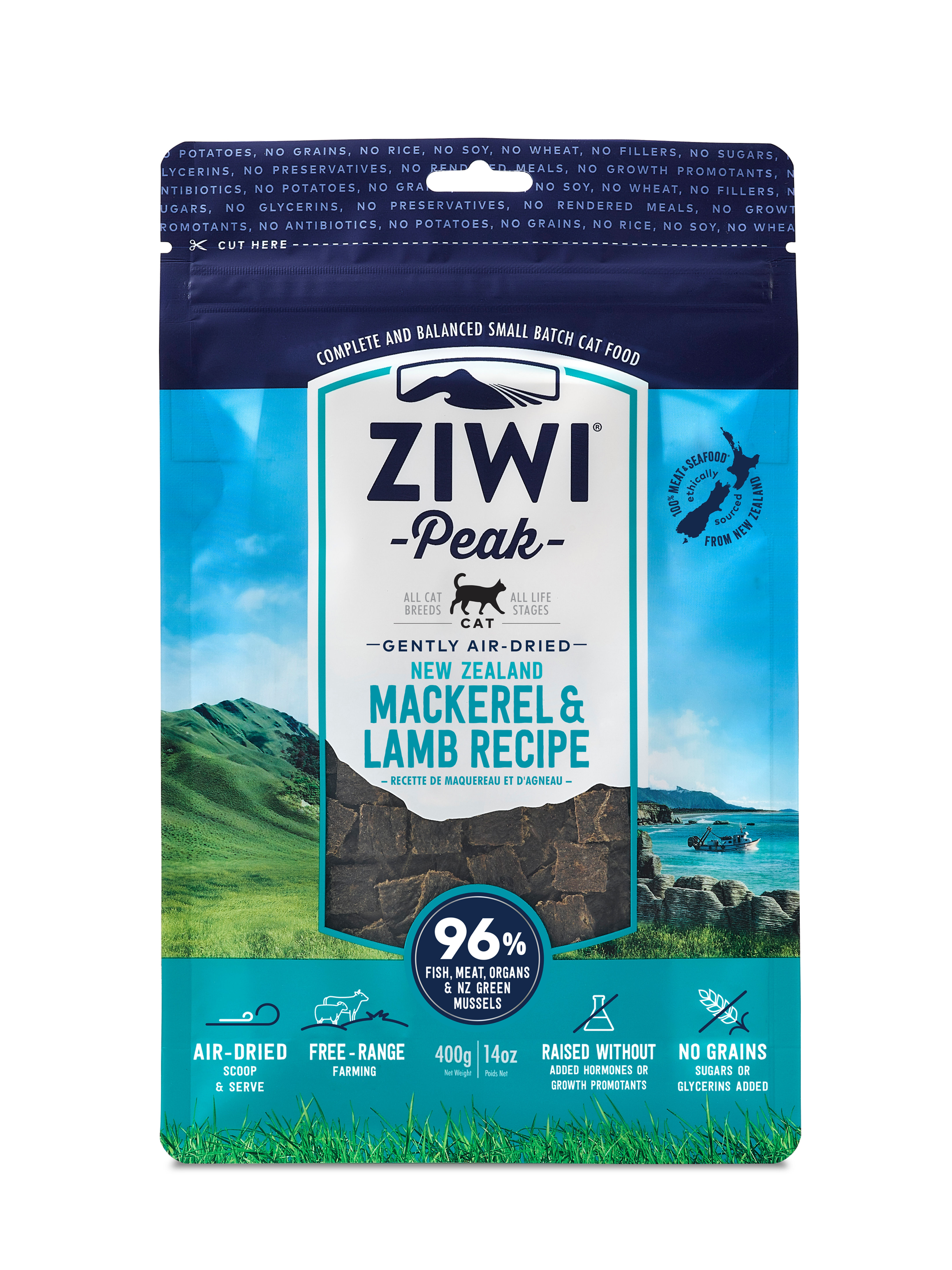ZIWIPEAK 無穀物 風乾鯖魚+羊肉 貓糧配方 1kg
