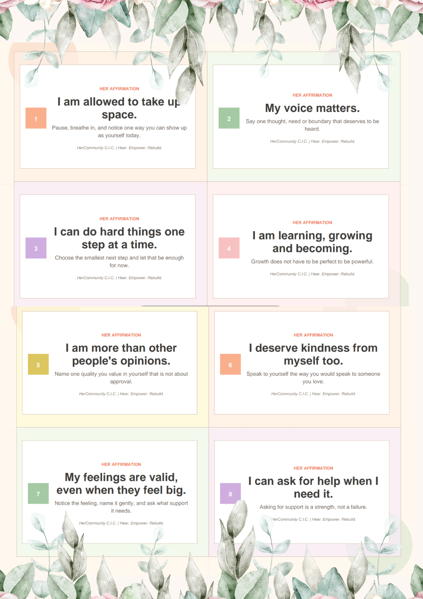 Bloom Together at Home: Affirmation Cards