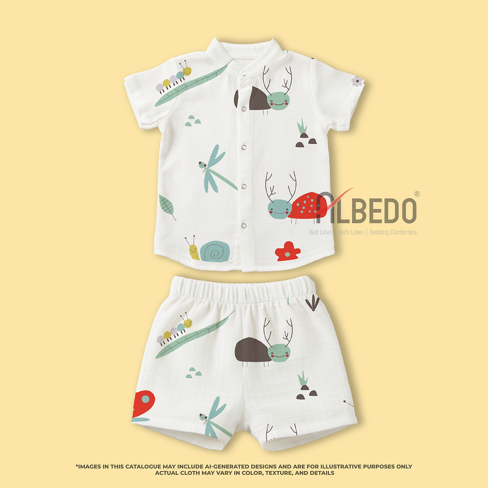 Thumbnail: 100% Cotton Muslin Baby Shirt & Shorts 