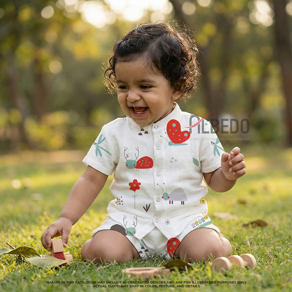 Thumbnail: 100% Cotton Muslin Baby Shirt & Shorts 