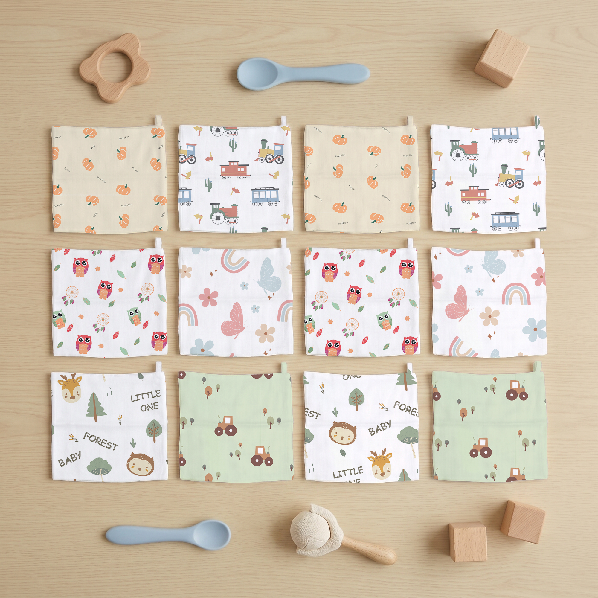 Wipes | Pack of 12 | Muslin Cotton