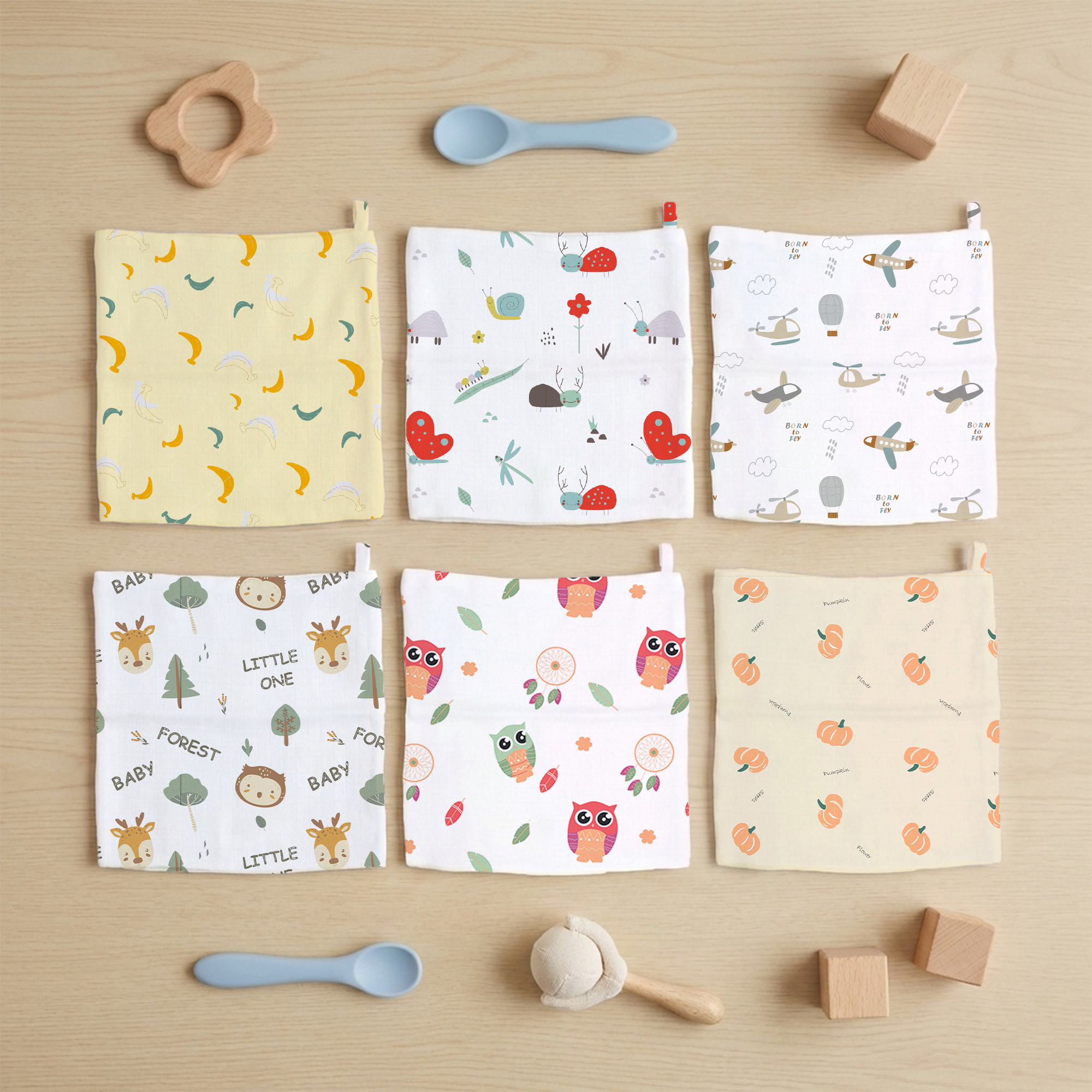 Wipes | Pack of 6 | Muslin Cotton