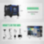 Thumbnail: DuroMax XP11000iHT generator dimensions and package contents