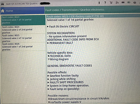 Fault code diagnostic