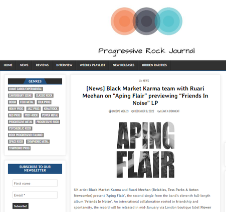 [News] Black Market Karma team with Ruari Meehan on “Aping Flair” previewing “Friends In Noise” LP