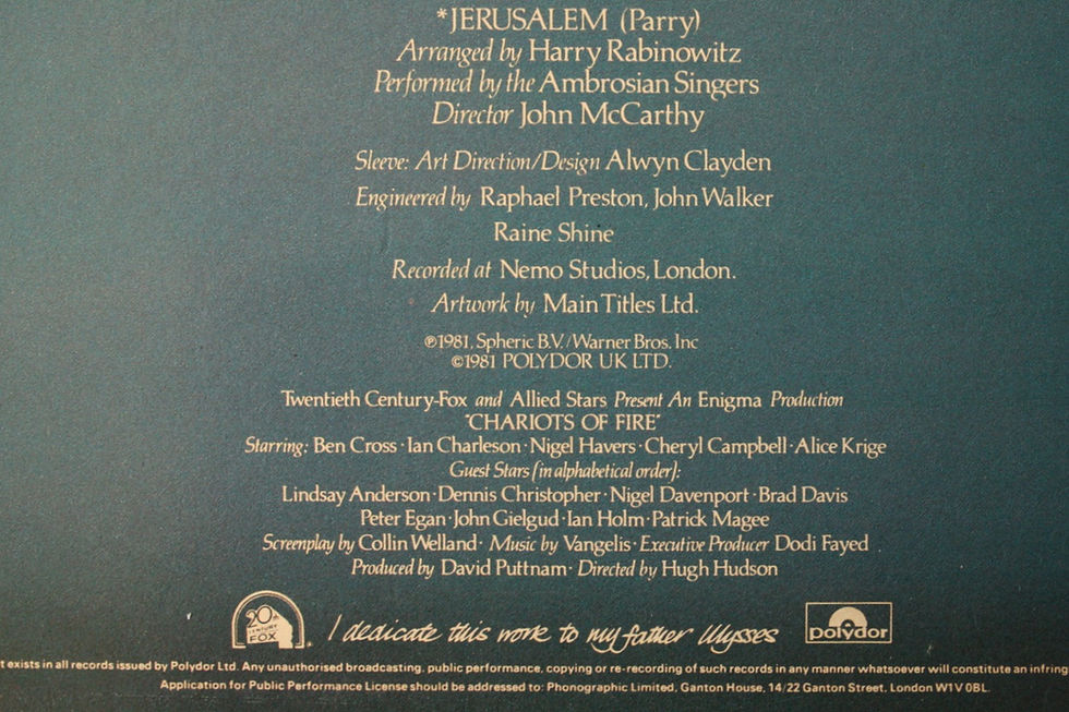 Thumbnail: Vangelis - Chariots Of Fire (Motion Picture), 1982, UK