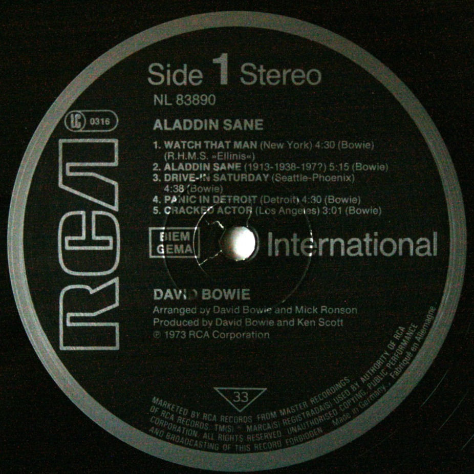 Thumbnail: David Bowie - Aladdin Sane, 1981, Germany