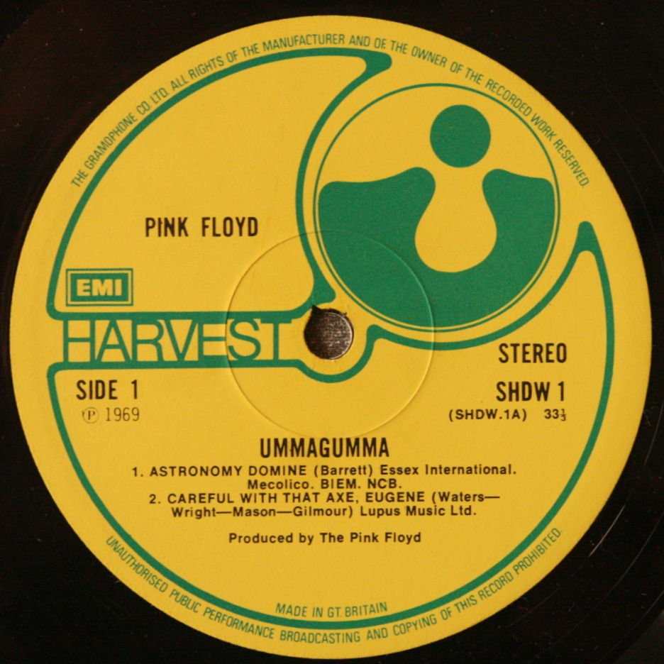 Thumbnail: Pink Floyd - Ummagumma, UK, 1971, Label, Side One.