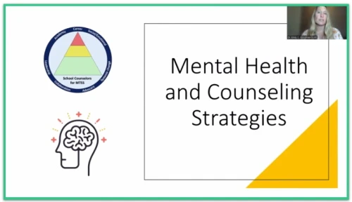 logo and words: Mental Health and Counseling Strategies
