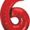 Thumbnail: 34 Inch Red Number Balloon 6 (Deflated)