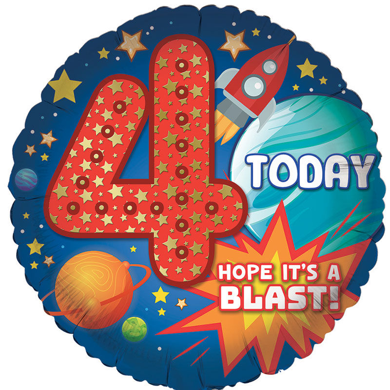 Thumbnail: Age 4 Birthday Foil Balloon