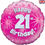 Thumbnail: 18" Happy 21st Birthday Holo Balloon Pink