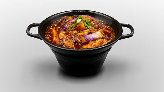 Aubergines parfumées au poisson