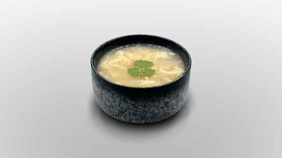Soupe d'asperges et de crabe