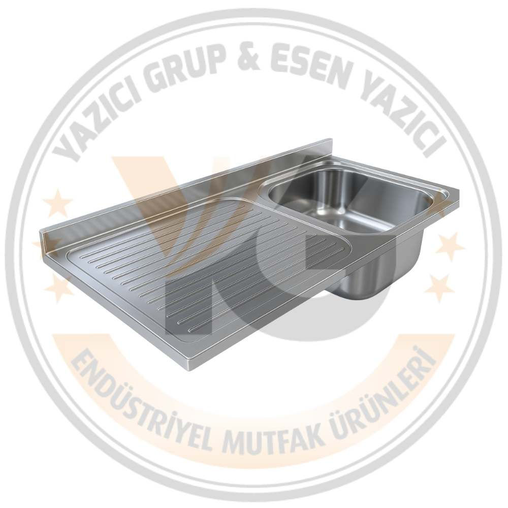 100 x 60 Tek Göz Sol Damlalıklı Tablalı Evye 40x40x25 40x50x25