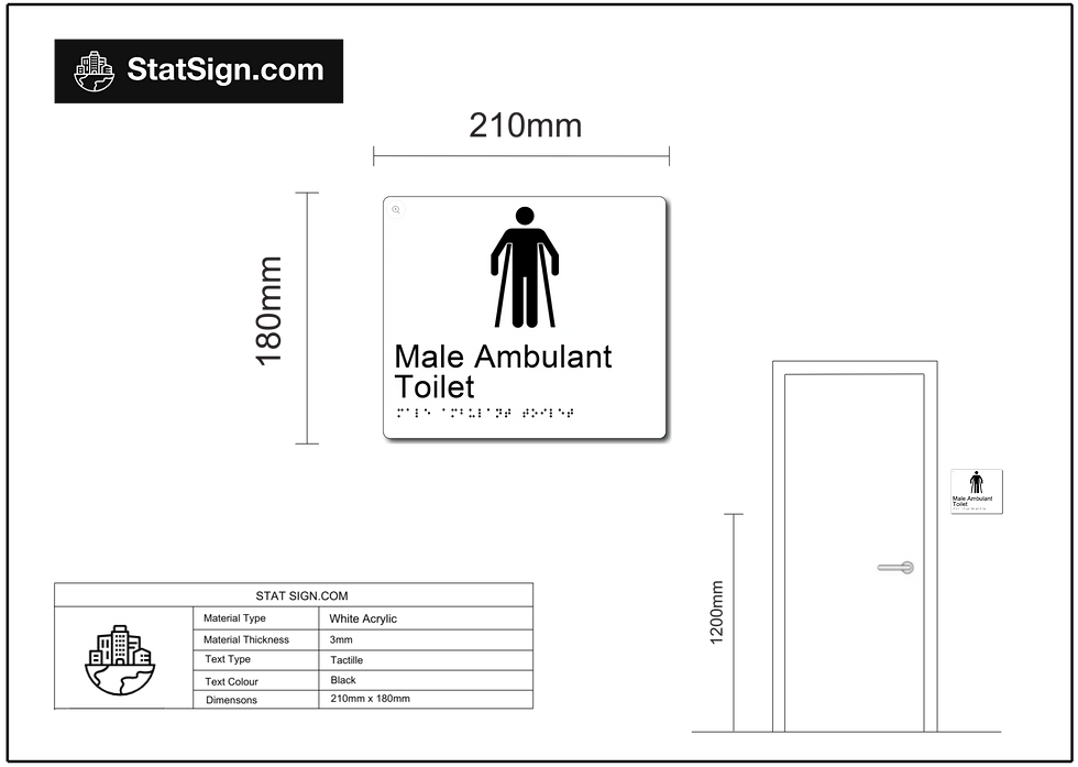 Thumbnail: Braille & Tactile - Male Ambulant Toilet