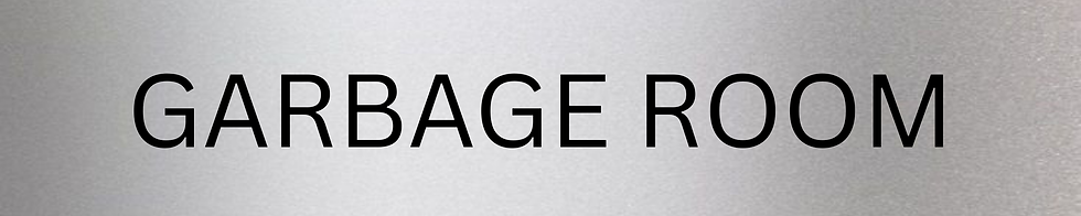 Thumbnail: SNA aluminium Garbage Room statutory sign with engraved paint filled lettering, BCA compliant building safety signage for com