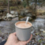 Hot chocolate on the riverside