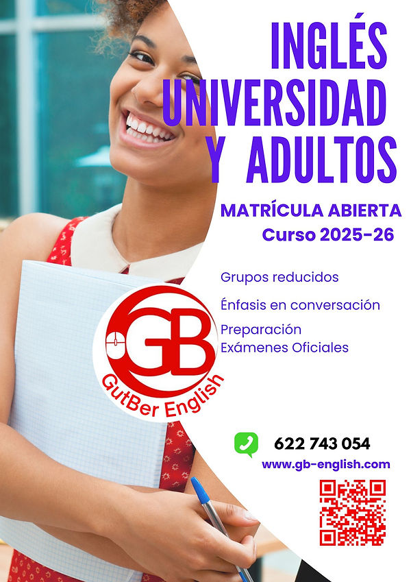 Matrícula 2025-26 universidad adultos GutBer English Coruña