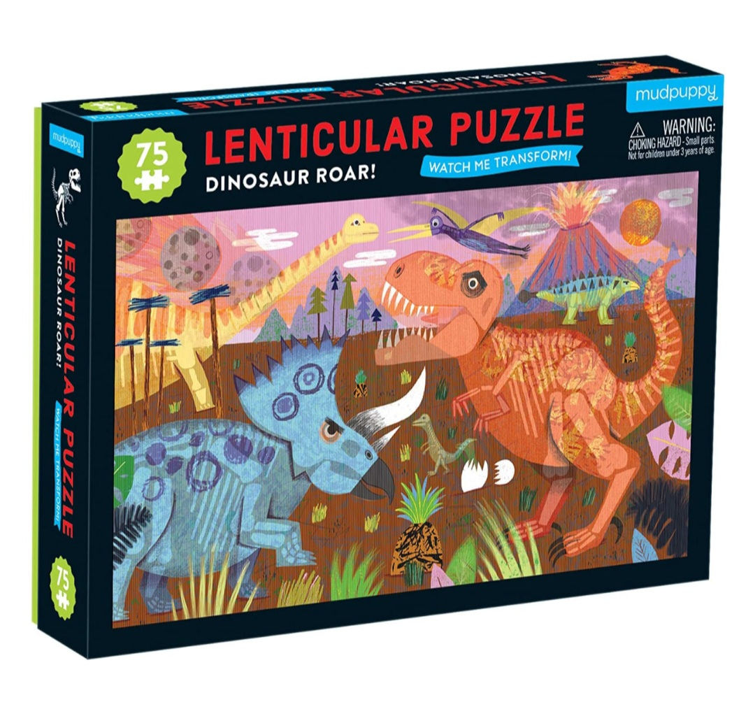 Puzzle 75Pcs lenticular, Rugido de Dinosaurio