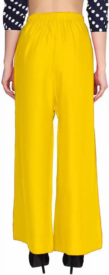 Thumbnail: KriSo regular fit women's palazzo yellow colour (free size)