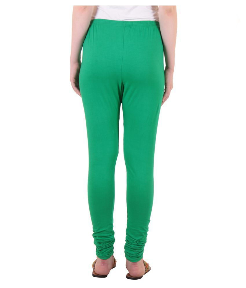 Thumbnail: KriSo Cotton Legging Pack of Green & Voilet