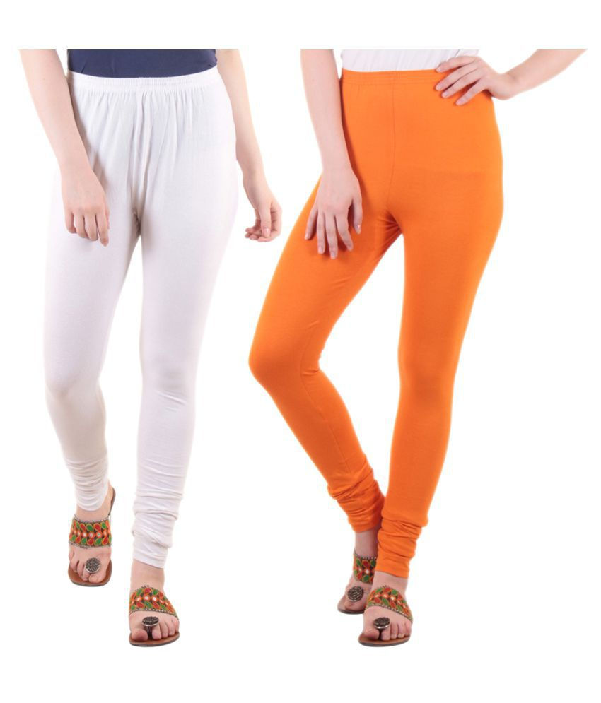 KriSo Cotton Legging White & Orange