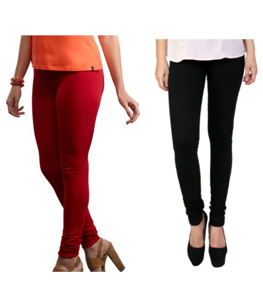 KriSo Cotton Legging Black & Maroon