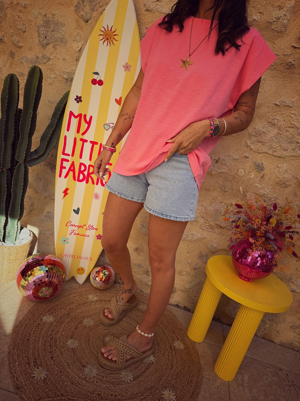 Miniature : T-shirt uni 405 rose 
