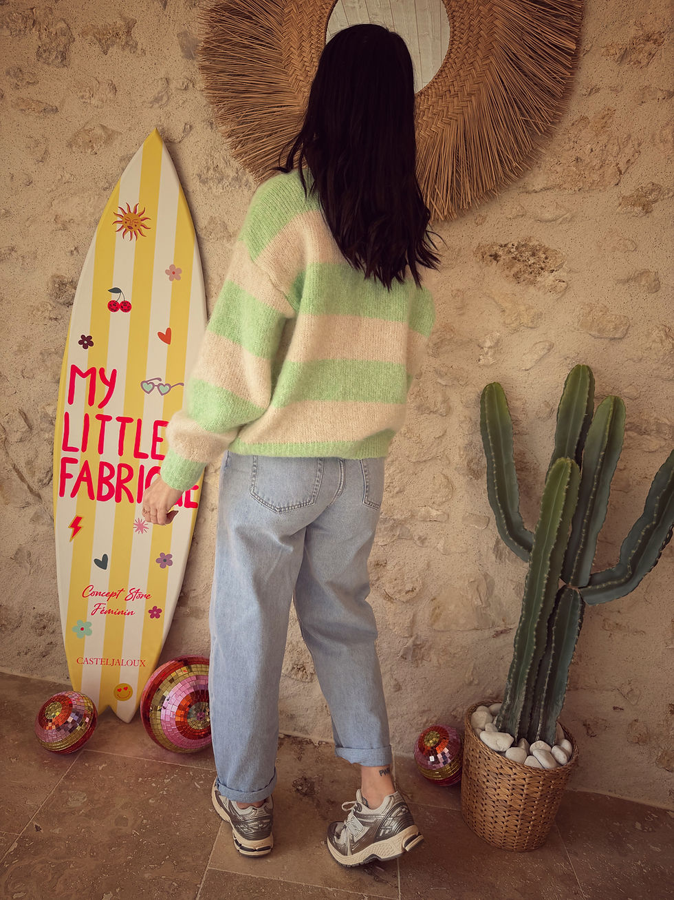 Miniature : Pull rayé vert 986