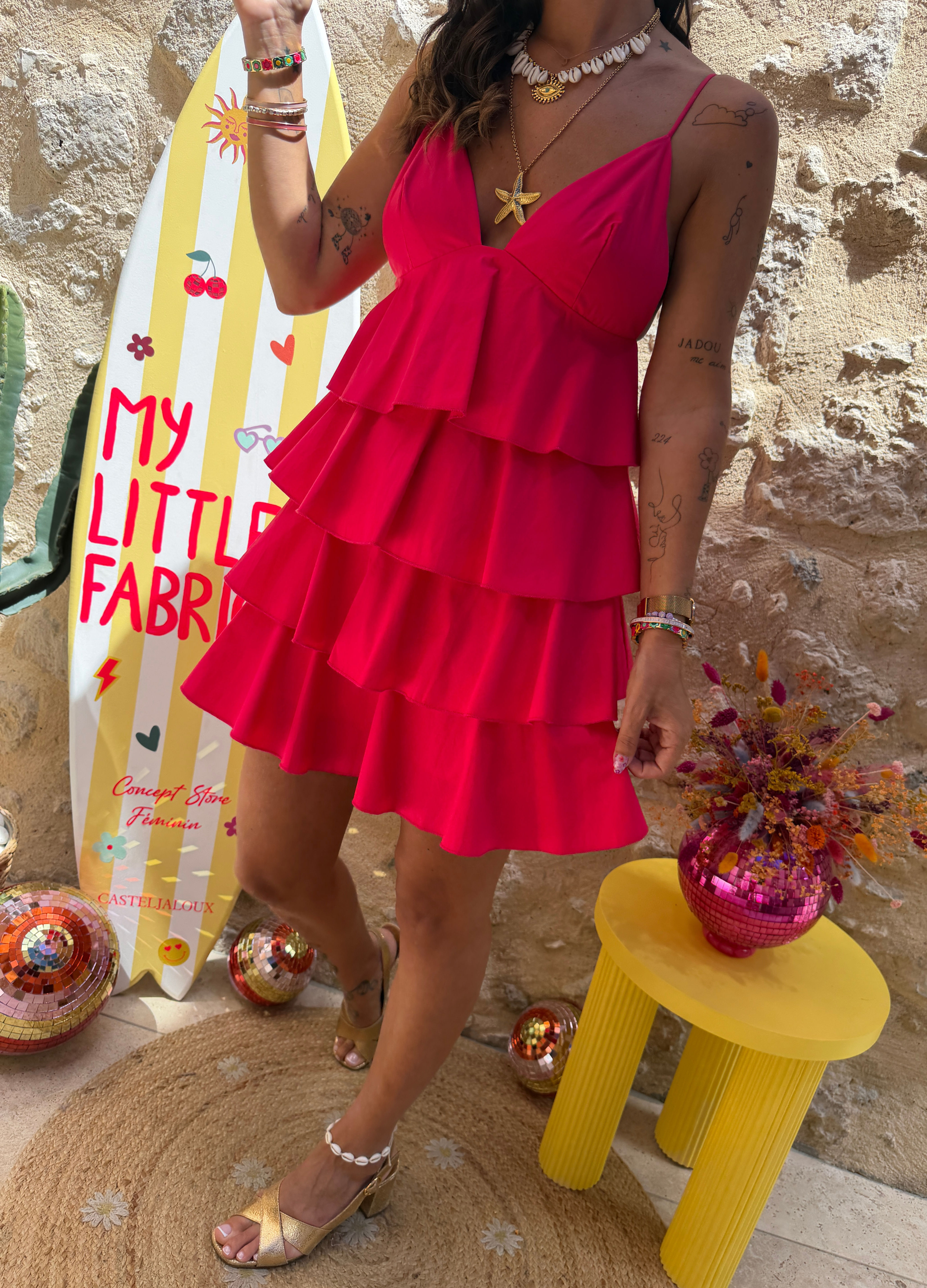 Robe courte Sarah 035 fuchsia 