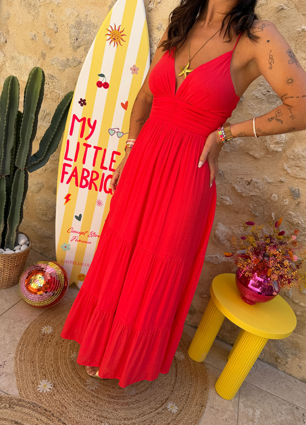 Miniature : Robe Nicole 516 rouge/corail 