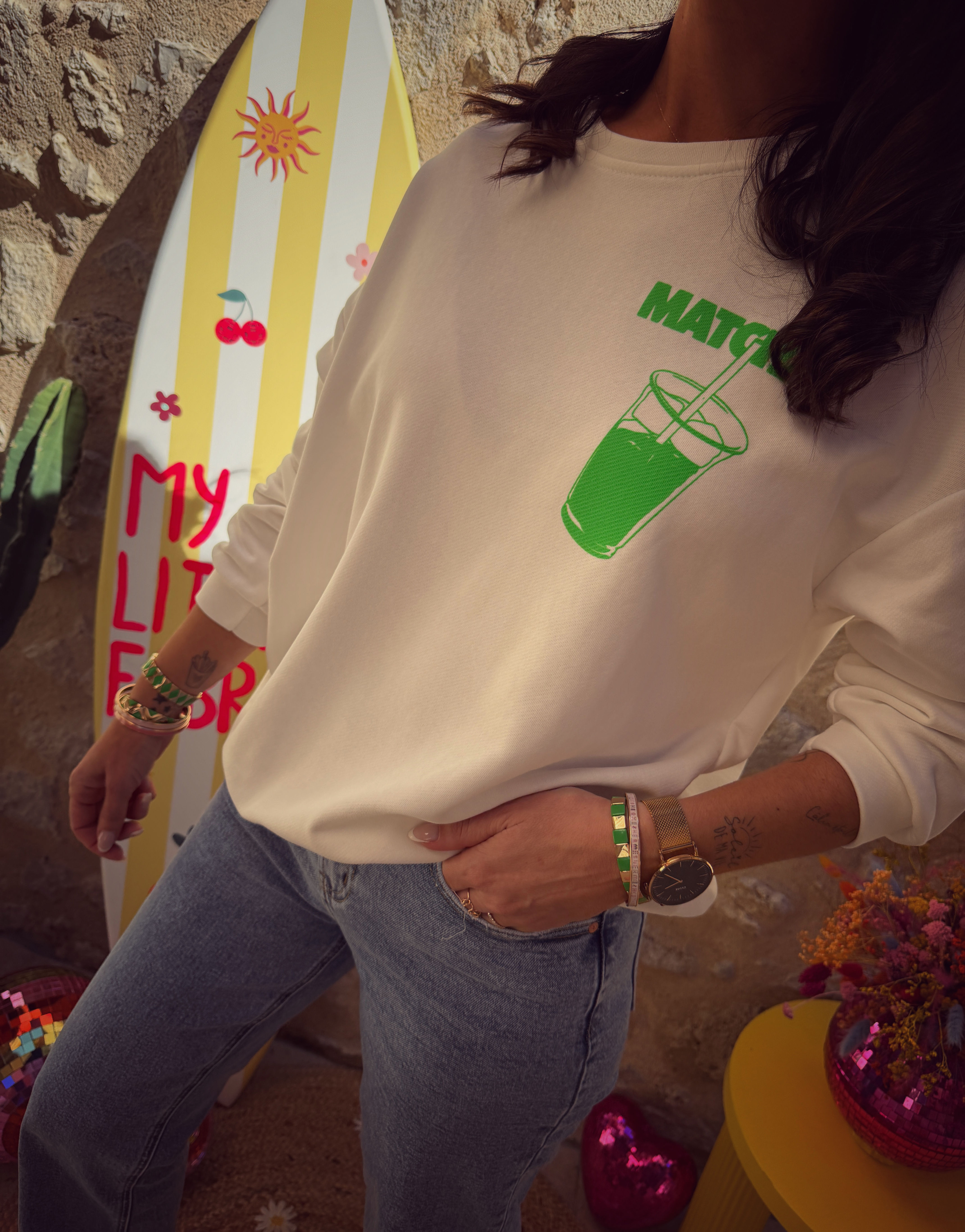 Sweat MATCHA 003 blanc