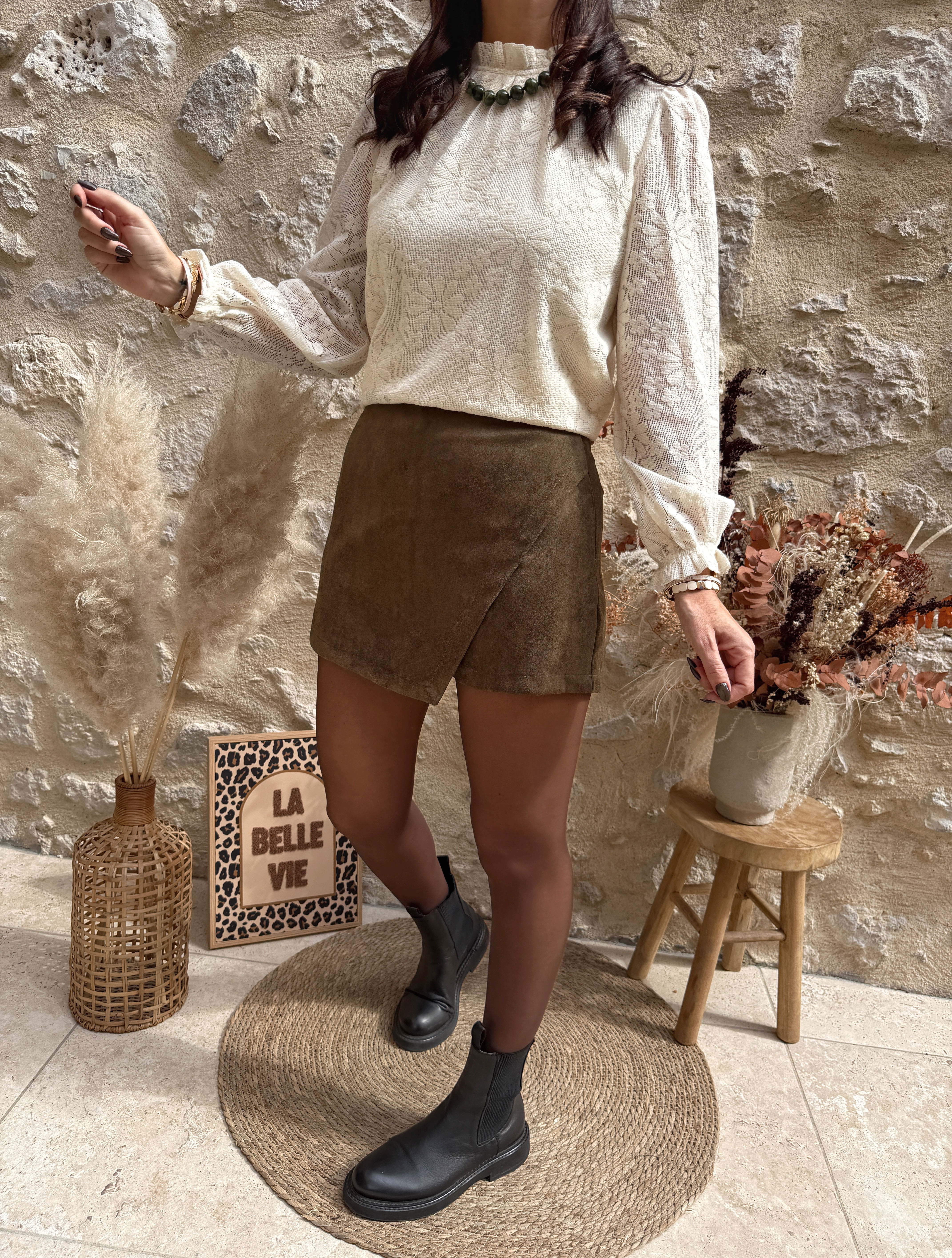 Jupe short Léa 071 kaki