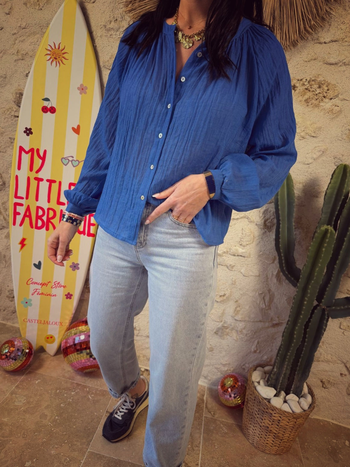 Blouse Caroline 394 bleue