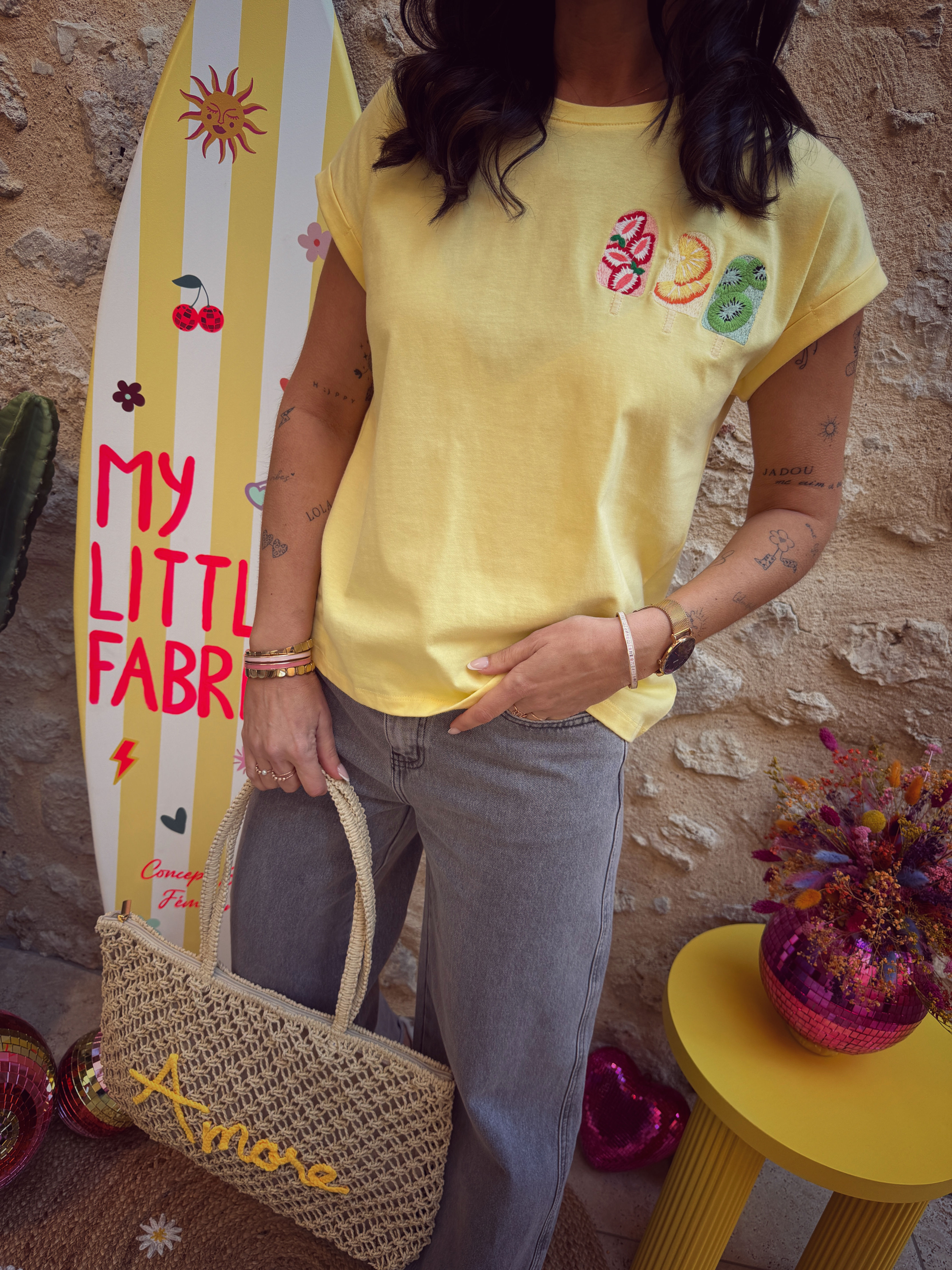 T-shirt sorbet 442 jaune
