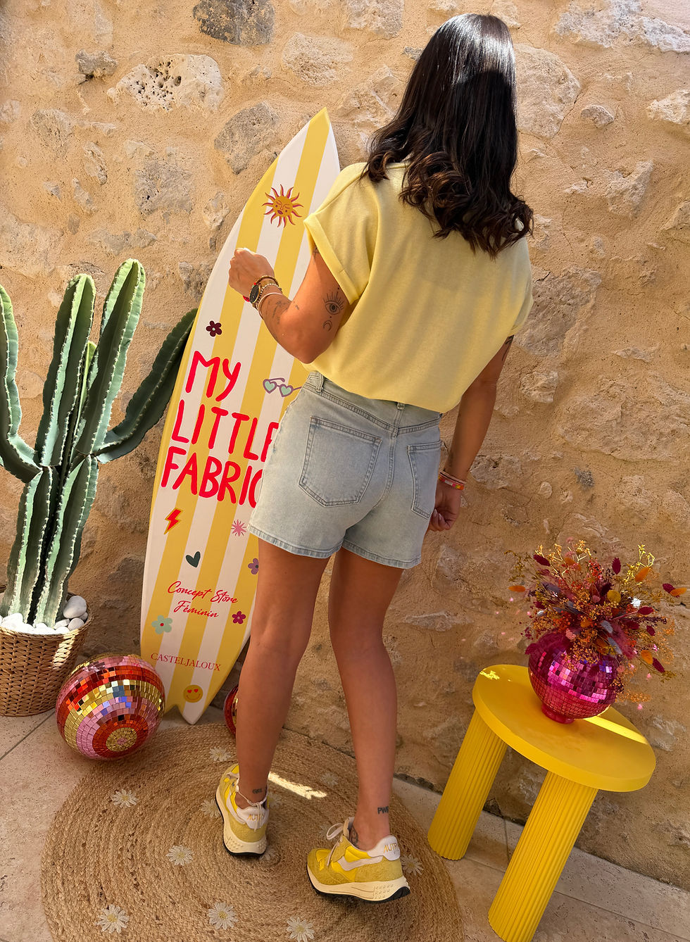Miniature : T-shirt col V 082 jaune 