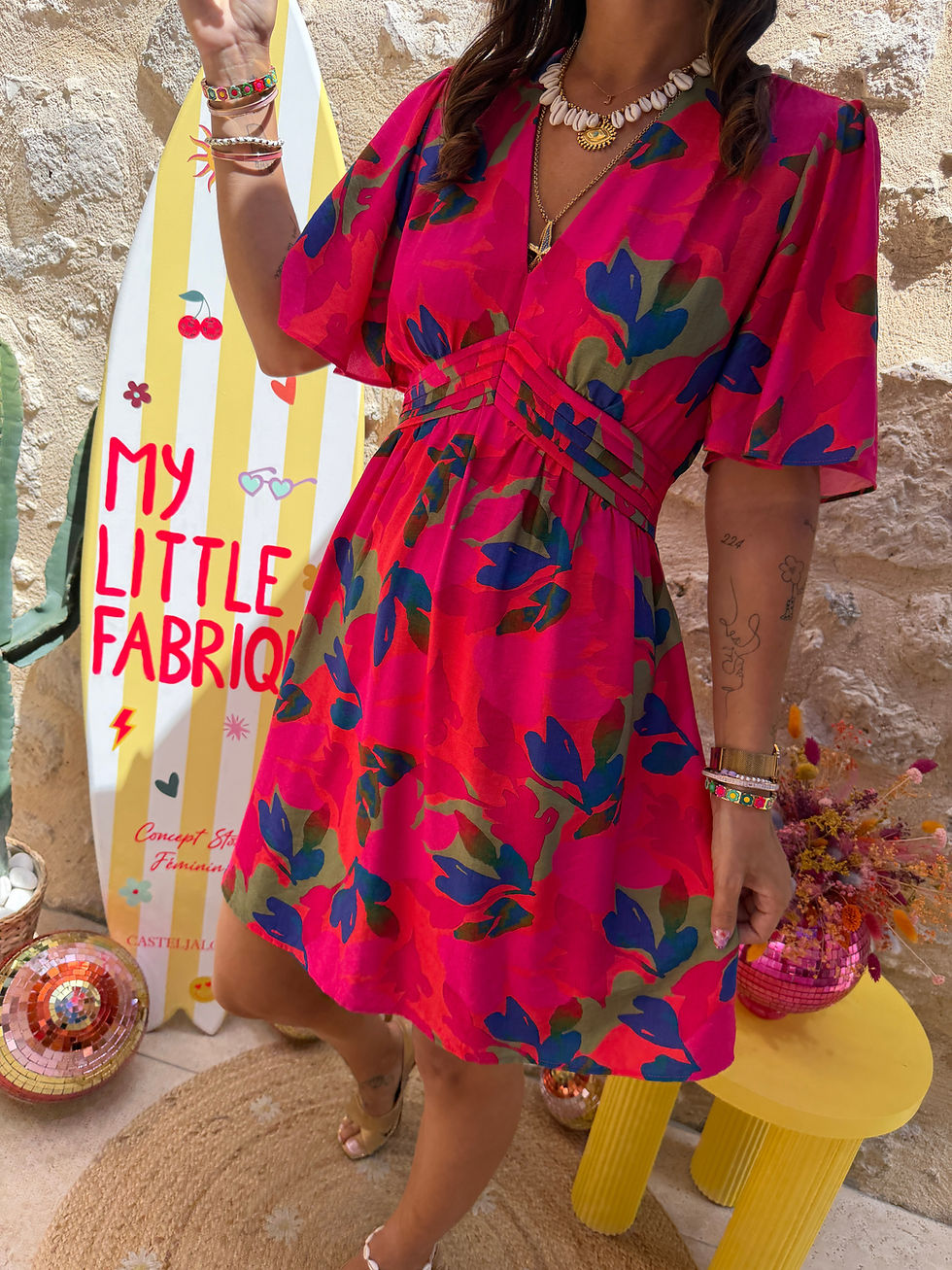 Miniature : Robe Lilou courte 625 fuchsia