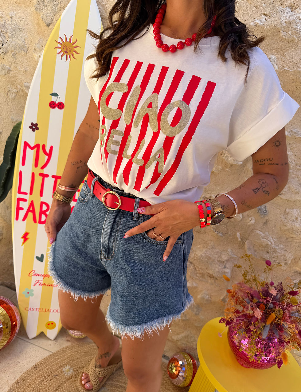 Miniature : T-shirt Ciao Bella 115 rouge 