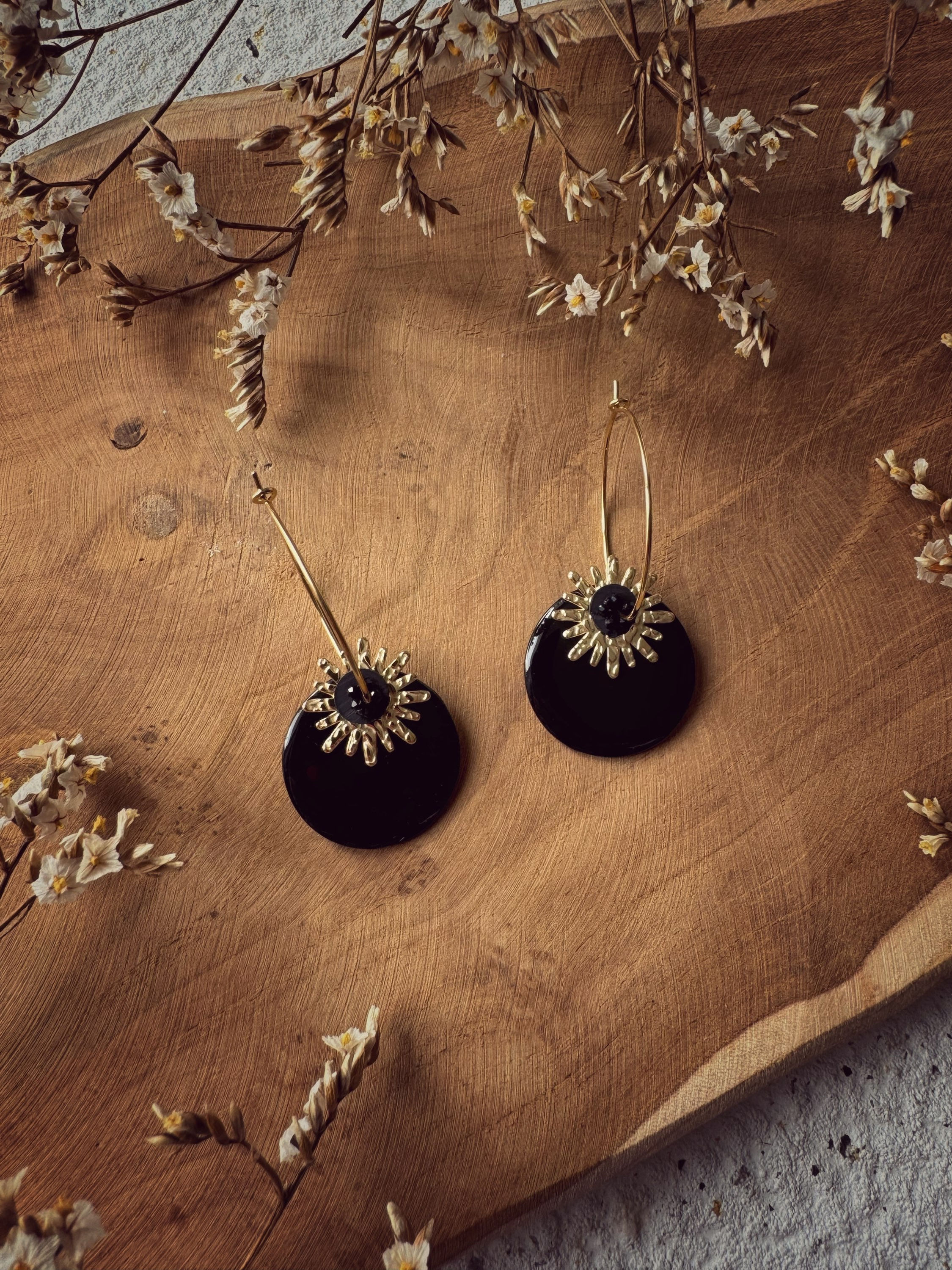 Créoles coloris noir 