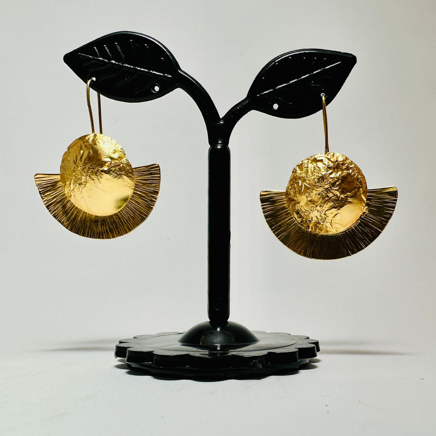 Aretes en cobre con baño en Oro puro