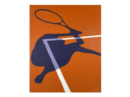 Tennis Suzanne's shadow huile sur toile par Freddy Defossez (1932)