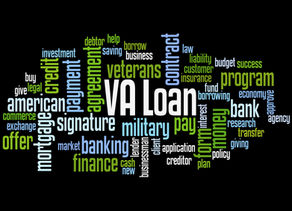VA loan concepts word cloud highlighting key terms Wisconsin veterans should know when considering home buying options and mortgage programs