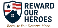 Reward Our Heroes™ logo featuring bold text with patriotic colors and a star emblem