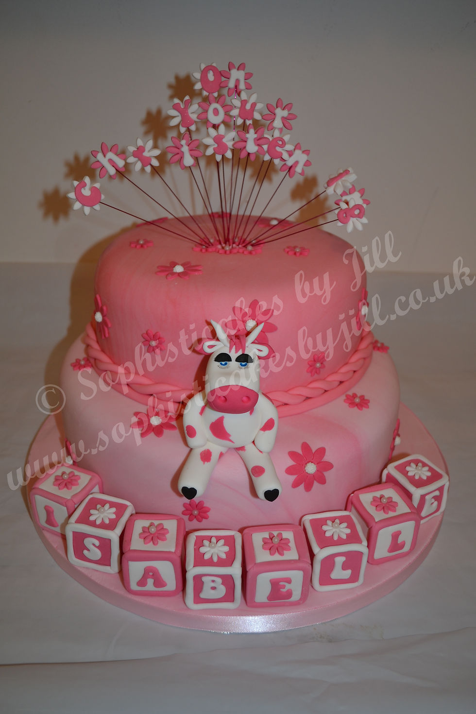 Christening Cow Two Tier