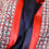 Thumbnail: the long frink in red, ecru and navy wool boucle