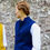 Thumbnail: Classic Cut Waistcoat in Light Navy Merino Melton