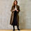 Thumbnail: the long frink in golden brown, black and camel bouclé