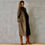 Thumbnail: the long frink in golden brown, black and camel bouclé