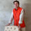 Thumbnail: Orange Silk Linen Gilet